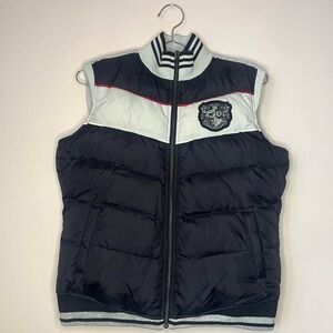 Triple Five Soul Black and Gray Vintage Puffer Vest